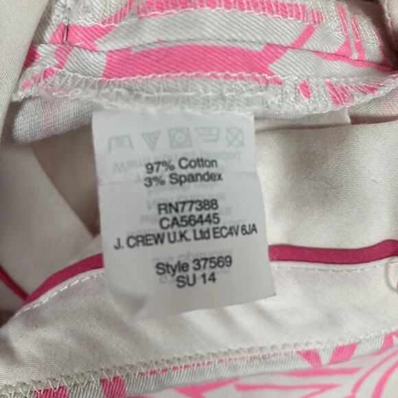 J.Crew Chino Tiki Stretch Shorts Mid Waisted Shorts 2 Neon Azalea Pink White - Picture 11 of 15